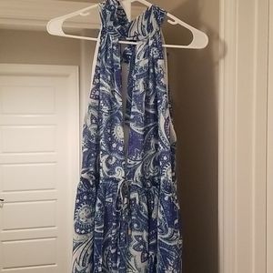 Blue Paisley Halter Maxi